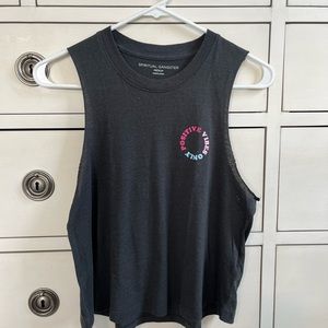 Spiritual Gangster Positive Vibes Only Tank Black Size Medium